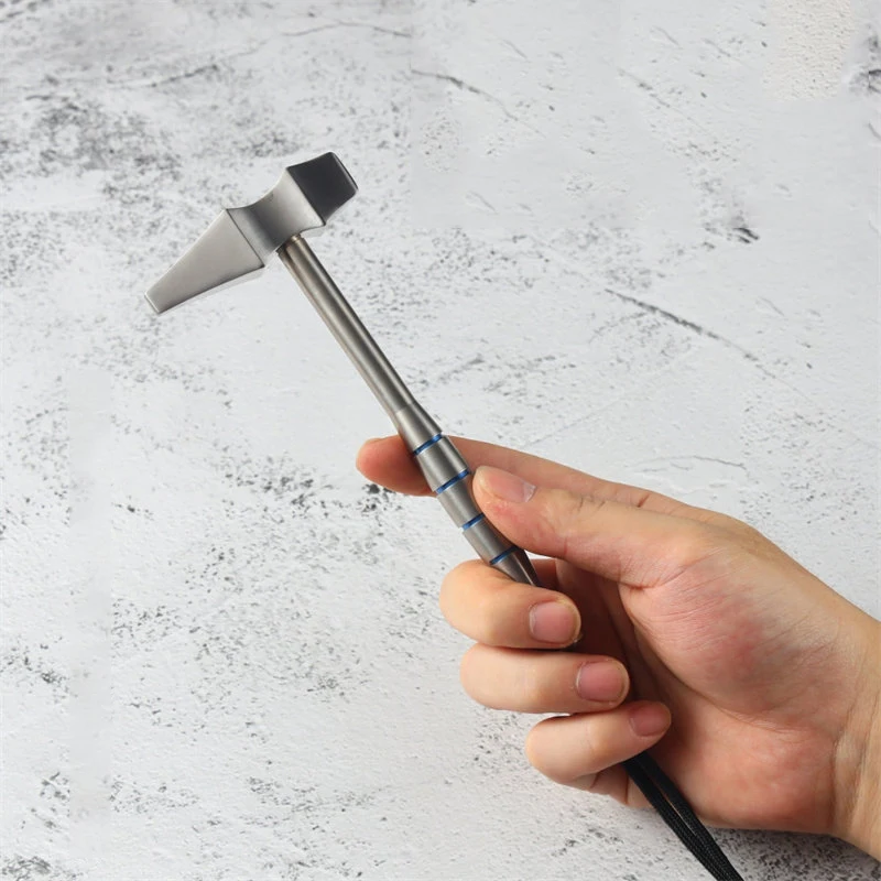 Outdoor Portable EDC Multi-function TC4 Titanium Alloy Mini Short Hammer Car Emergency Survival Window Breaking Tool