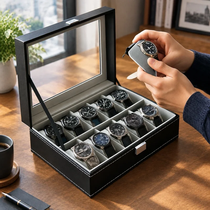 صندوق منظم للساعات والمجوهرات  - مراجعة Men Accessories Organiser وسعره
