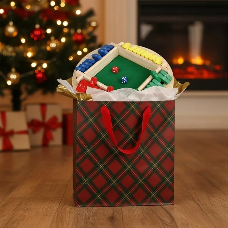 Fermer boîte jeu dés 6 joueurs Table en bois numéro conseil mathématique jeu stratégie Portable Double obturateur jouet