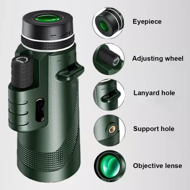 Telescopio monocular HD Bak4 de largo alcance con clip para teléfono - imagen 2