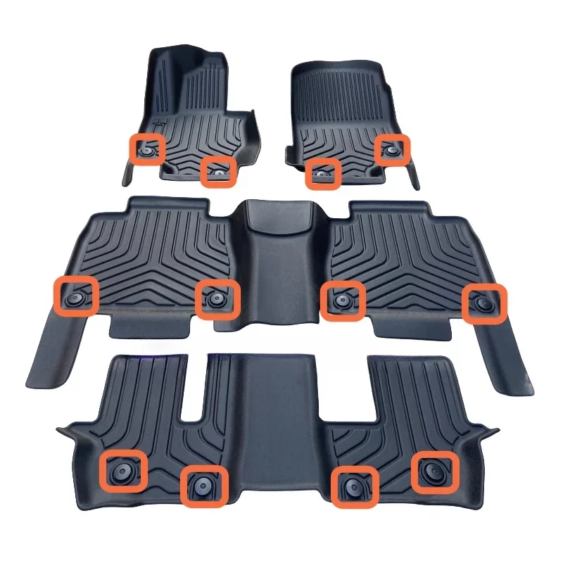 Car Floor Mat for Mercedes Benz GLS Class GLS400 450 6 7 Seat X167 2020-2025 TPE 3D Carpet Car Foot Mat Waterproof Non-sl