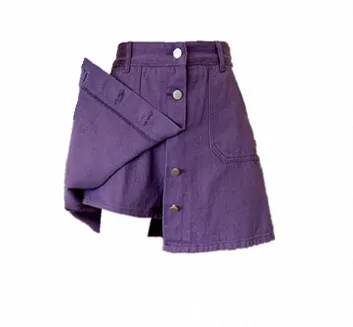 

Женская юбка трапециевидной формы с высокой талией больших размеров, джинсовая ткань Street Sle, летняя коллекция 200, модная облегающая юбка