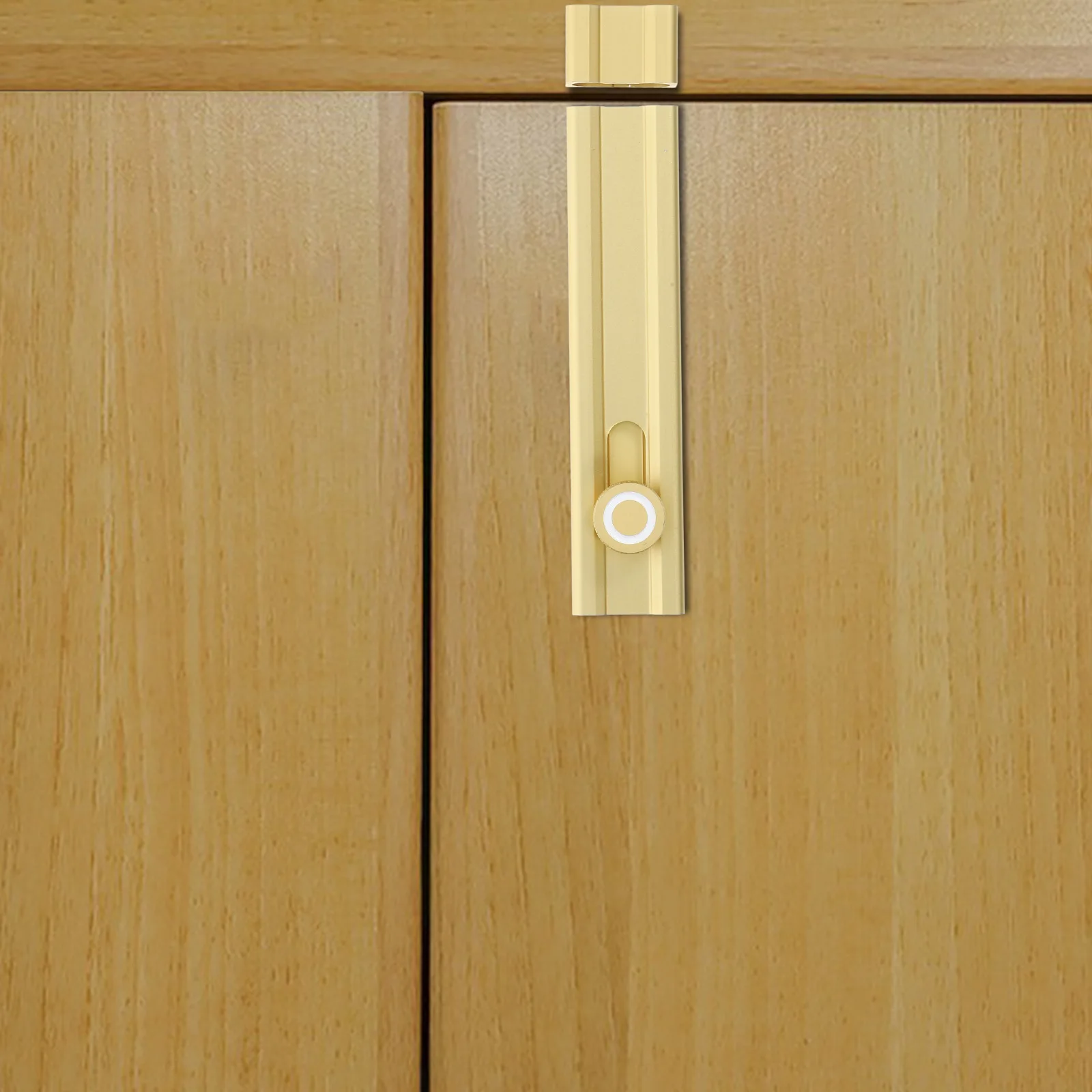 

Adhesive Door Lock Aluminum Alloy Flush Bolt Latch No Drill Installation Night Glow Security For Sliding Doors Bathroom