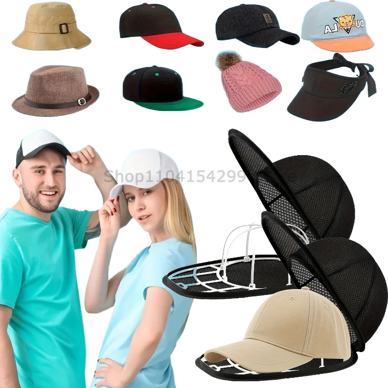 Hat Cleaner Cage for Washing Machine Hat Cleaner with Mesh Bag for Baseball Cap Non Deformed Machine Wash Protective Rack