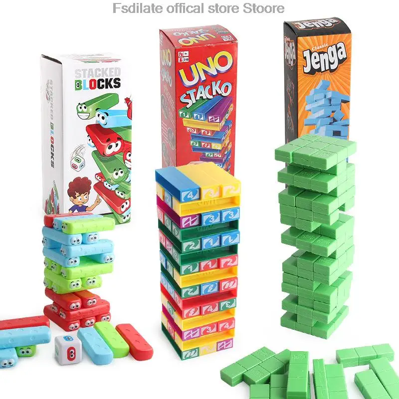 48pc stacked blocks table games Balance Building Blocks Puzzle Board Game jogos stacked blocks for kids party birthday gift