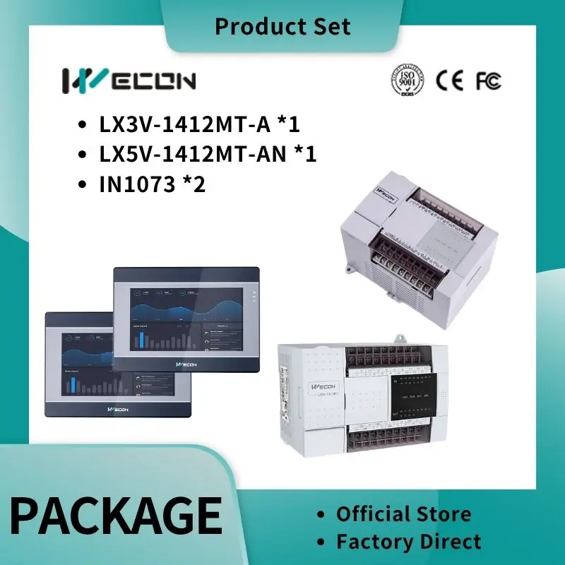 مجموعة المنتج Wecon 2* IN1073 HMI + LX5V-1412MT-AN PLC + LX3V-1412MT-A PLC #1