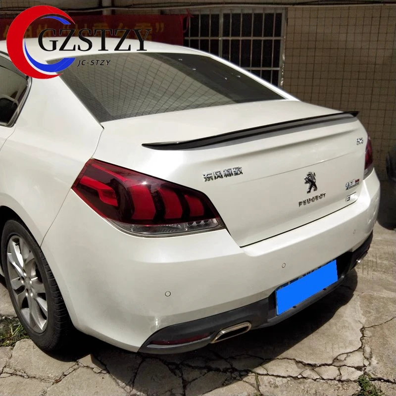 For Peugeot 508 Spoiler High Quality ABS Material Car Rear Wing Primer Color Rear Spoiler For Peugeot 508 Spoiler 2011-2015
