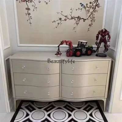 

yj21 American light luxury solid wood six-chest cabinet, bedroom storage cabinet, living room decoration cabinet