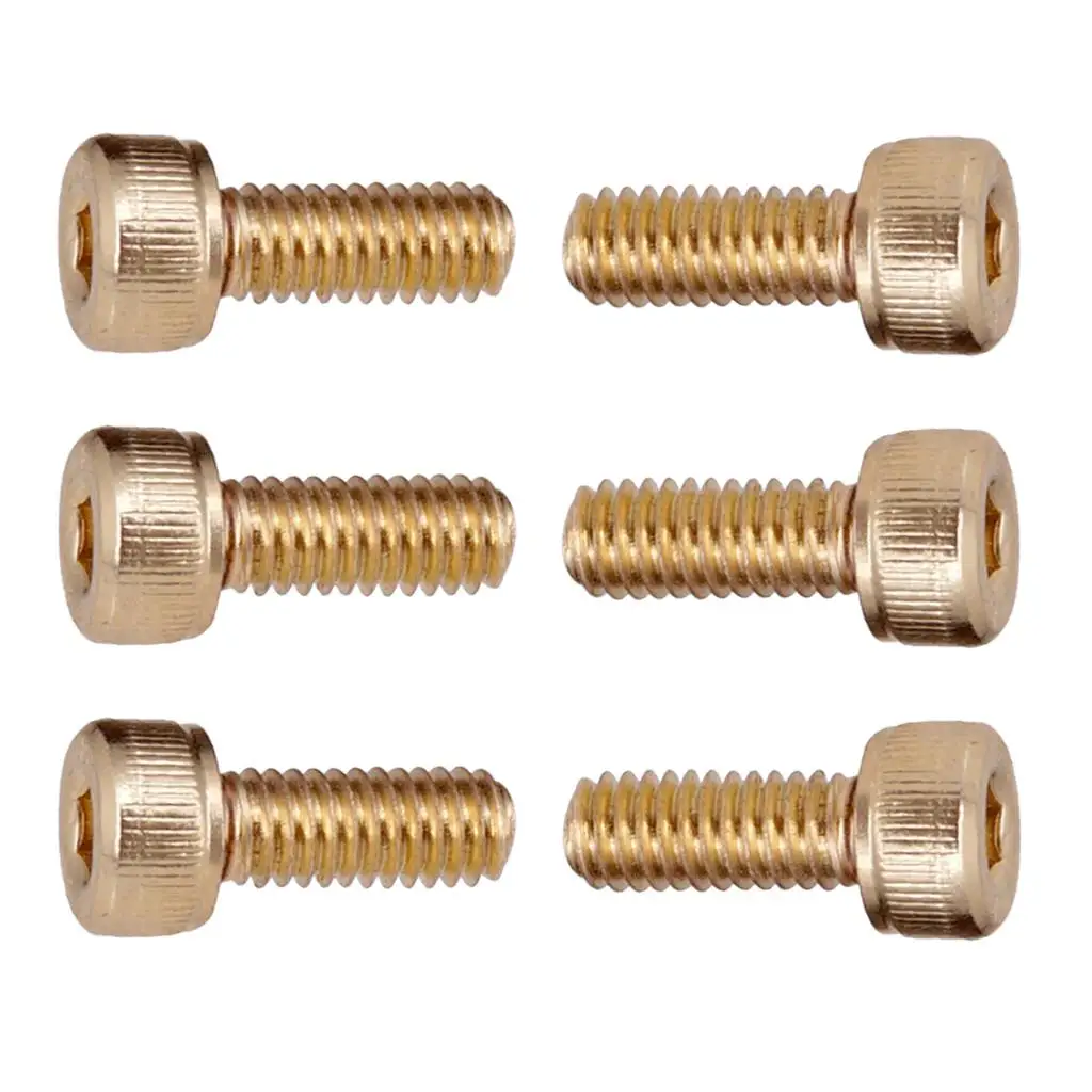 Tooyful 6 Pieces Electric Guitar Locking String Nut Clamp Hexagon screws M4 black