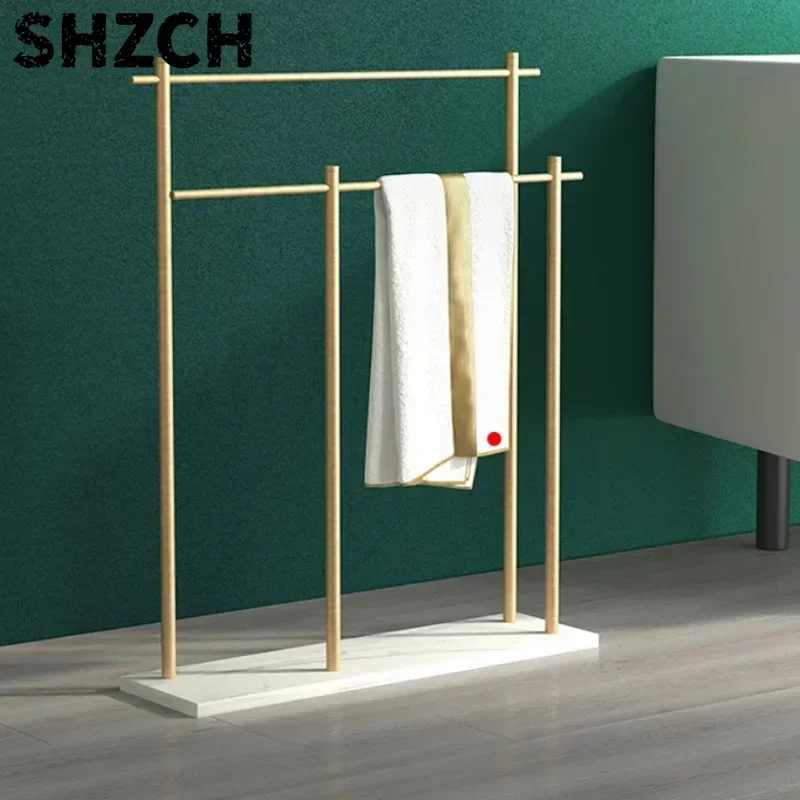 Marble Floor Towel Rack Luxury Bath Towel Stand Storage Shelf Elegant Style Organizer Bathroom Storage