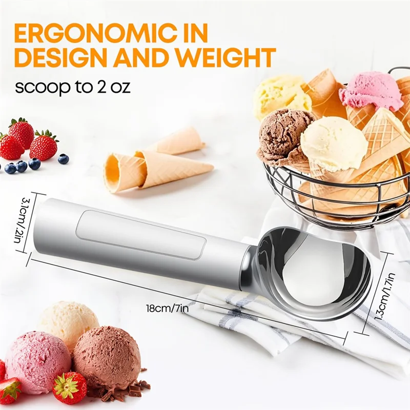Heated Ice Cream Scoop-Electric Scooper For Hard Ice Cream And Desserts,Handheld Heating Up To 158°F, With LED Display