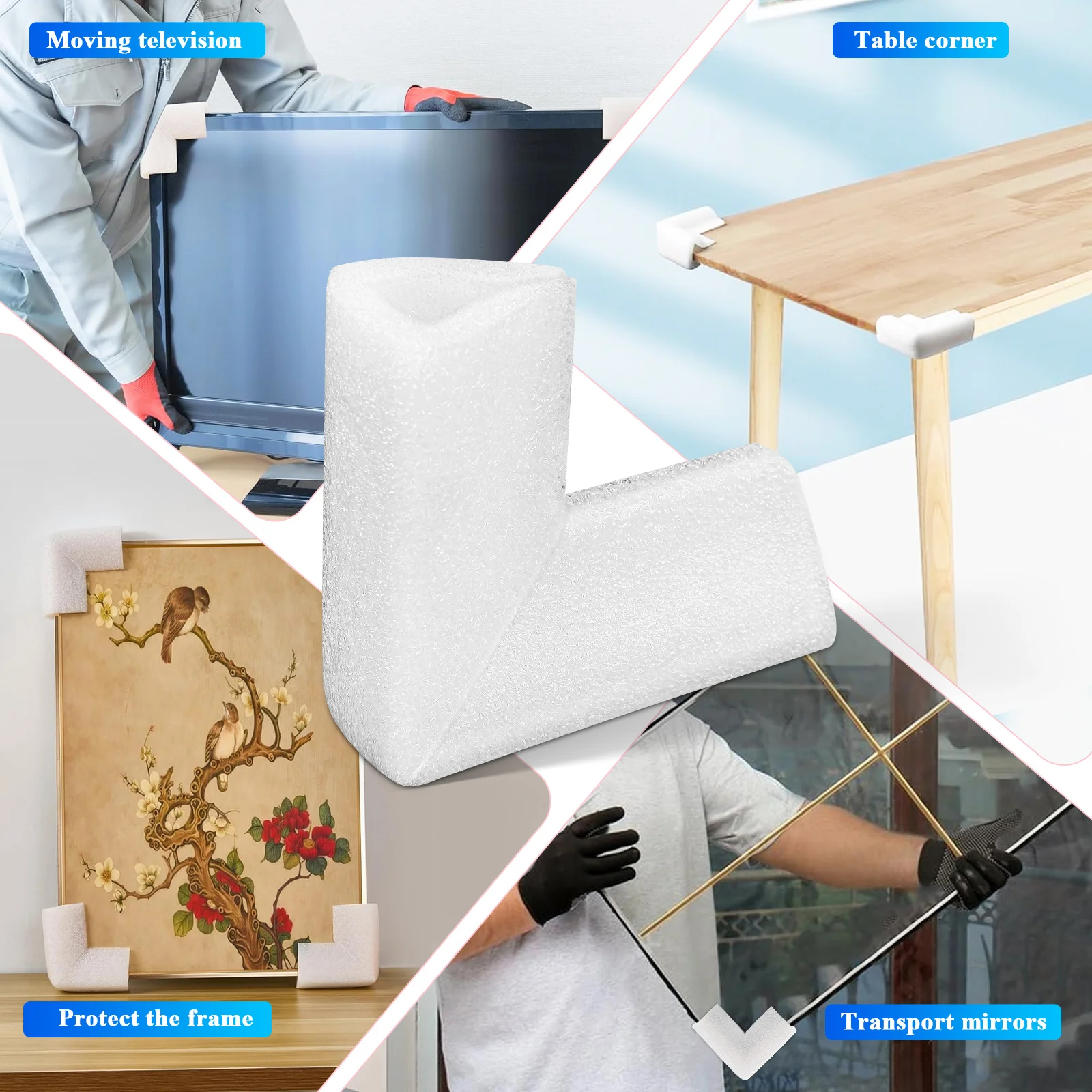 24 Pcs EPE Foam Corner Protectors Box Edge Protector for Shipping Packaging Fragile Goods Triangle Guard Moving