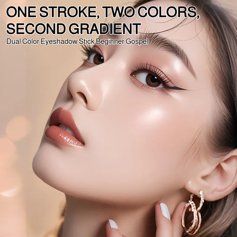 2-in-1-Lidschattenstift mit Farbverlauf, Schimmer, Perlen, Glitzer, Lidschatten, Make-up-Stift, Textmarker, Lidschattenstift für Party-Bühnenausbildung
