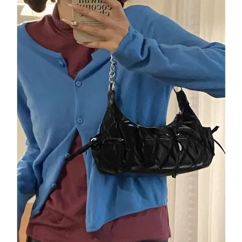 Xiuya Elegante borsa a tracolla rosa per donna Moda estiva in pelle Casual Borsa carina Catene Borsa per ascelle delicata quotidiana per ragazze