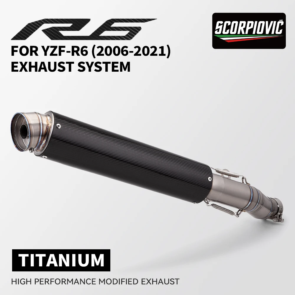 

Slip-on Motorcycle Exhaust Middle Link Pipe Muffler Escape Connect Tube DB Killer for R6 YZF-R6 2006-2021