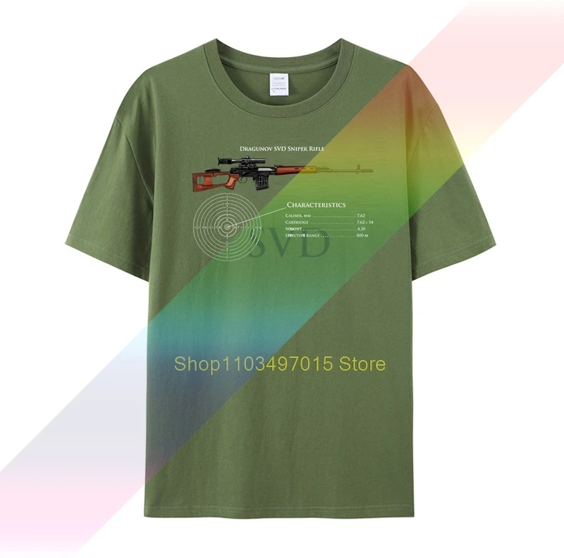 2019 funny New Mens Black Military Russian T-Shirt AK-47 SVD Dragunov Sniper Rifle