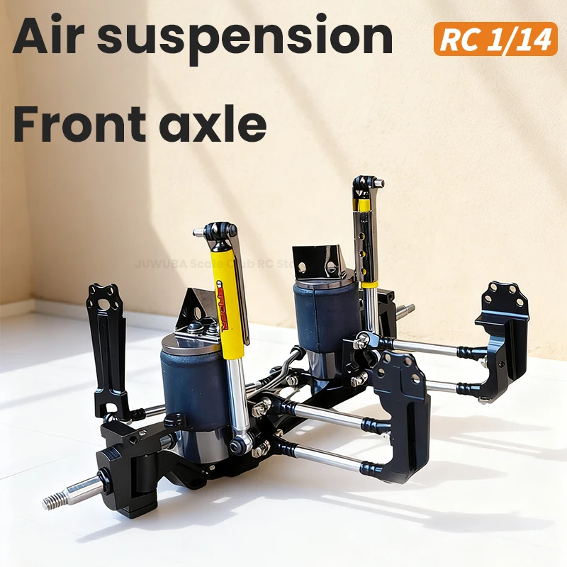 Eje delantero de dirección Airbag suspensión neumática absorción de impacto para 1/14 Tamiya RC camión Tractor SCANIA Volvo MAN piezas de modelo de coche de juguete