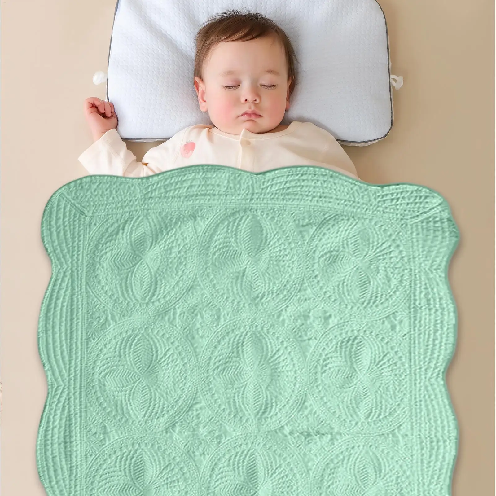 

Quilted Baby Blanket Lightweight Toddler Blanket 36x46 Inches Comfortable Floral Cotton Baby Quilt for Home Travel Hospital