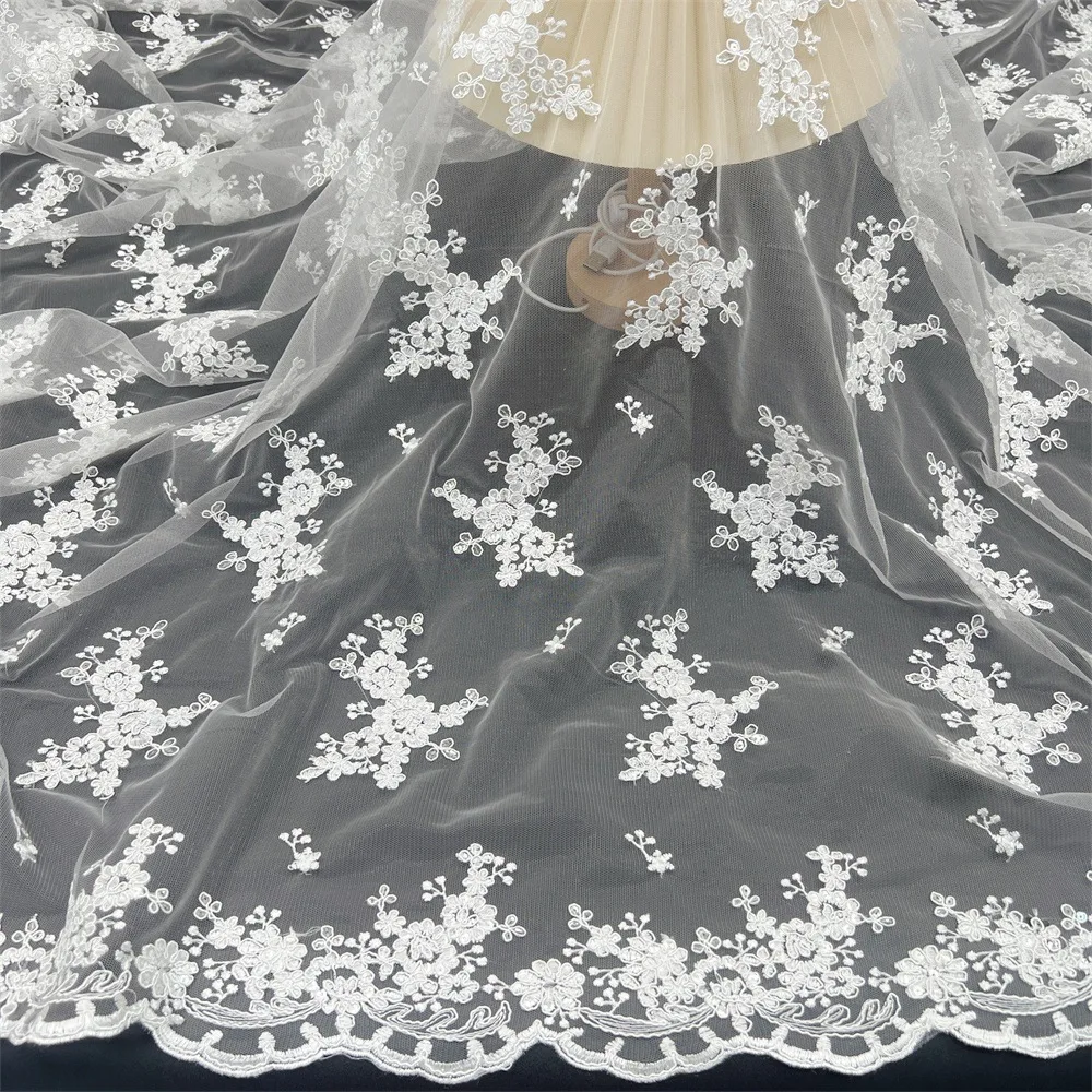 

Wedding Dress Princess Dress Court Dress Cording Embroidery Clothing Accessories Sequin Lace Mesh Embroidery Lace Fabric