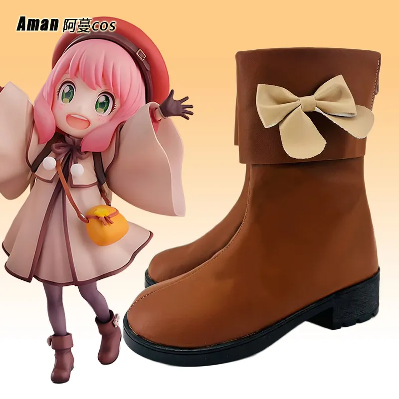 CODE:White SPY FAMILY Anya Forger Cosplay Shoes Boots Halloween Party Christmas Shoes Custom Made
