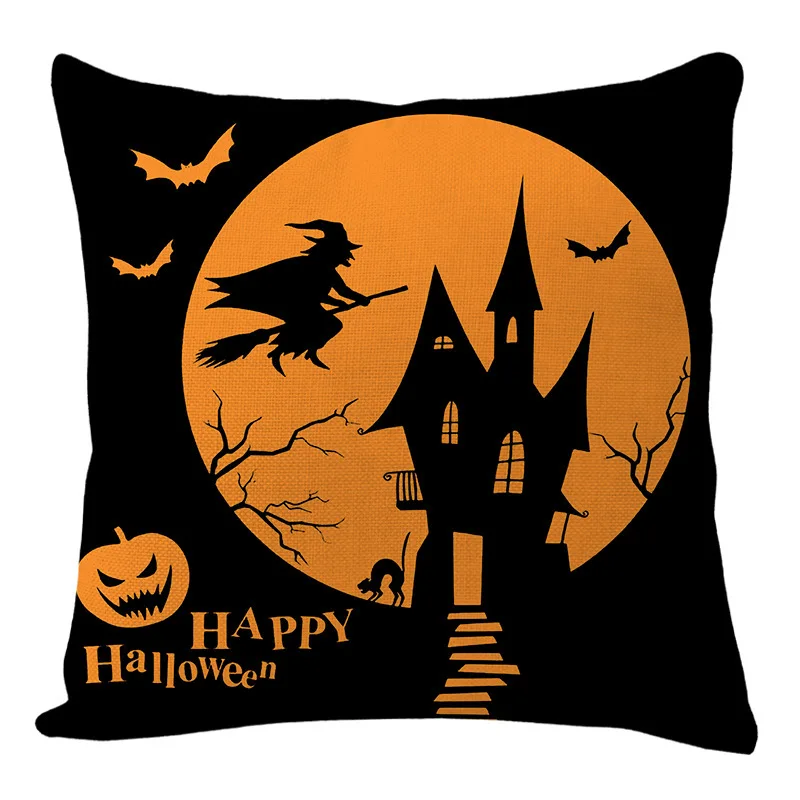 Customizable pattern Halloween pillow set Ghost pumpkin head series pillow home bedside sofa back cover
