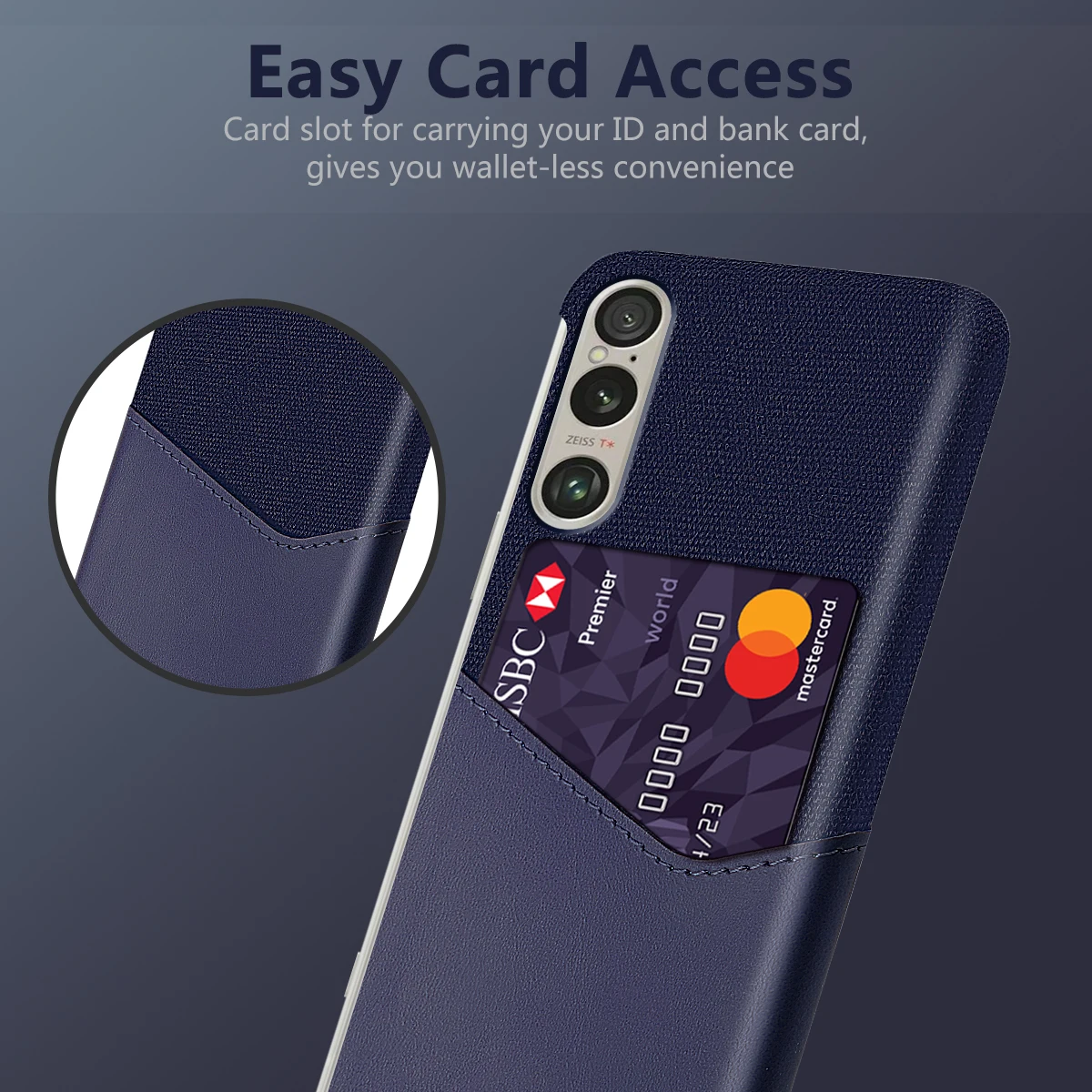 Caso de negócios para sony xperia 1 vi v iv iii ii funda fevic titular do cartão capa para sony xperia 1 ii iii iv v vi caso capa coque