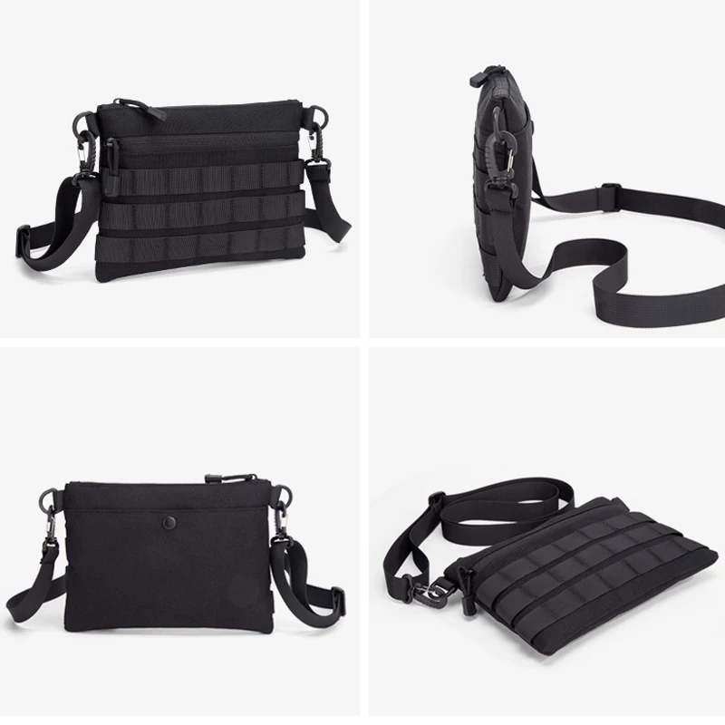 Tactical MOLLE Crossbody Bag Portable 600D Nylon Water Resistant EDC Shoulder Bag for Daily Commute Outdoor Hiking