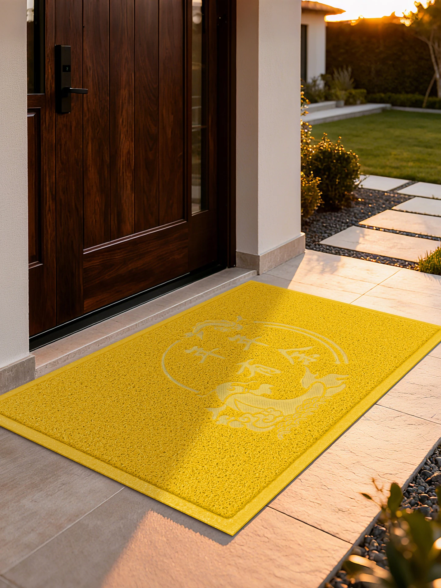 

Yellow Entrance Mat Outdoor Door Rug Anti-Slip Silk Circle Home Dust Removal Carpet for Front Door Entrance lway