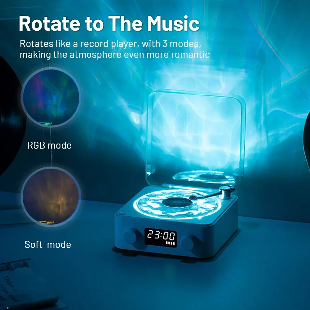 Imagem -06 - Mini Alto-falante Bluetooth Portátil de Ruído Branco Alto-falantes Retro Dormir Aid 360 Surround Sound Music Center com Suporte Rgb Light tf