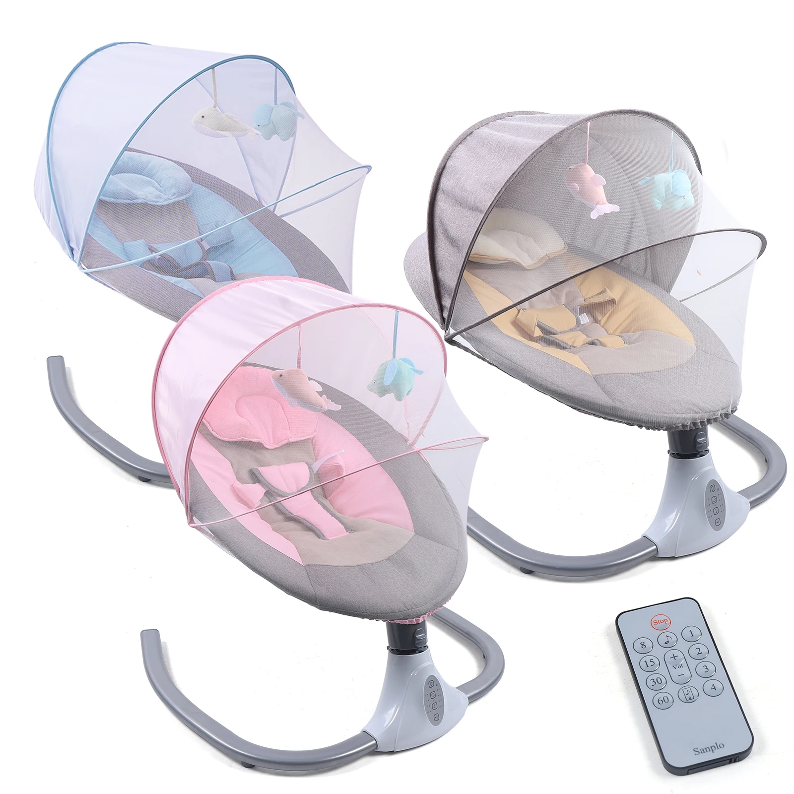 Baby Swing with Four Speed Regulation and Timing Features for Comfort and Convenience