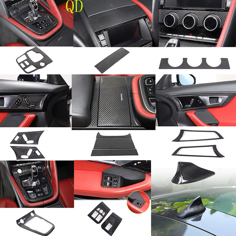 

Для Jaguar F-TYPE 2013+ из настоящего углеродного волокна, центральная панель управления, рамка, кнопка подъема стекла, рамка, наклейка, автомобильные аксессуары
