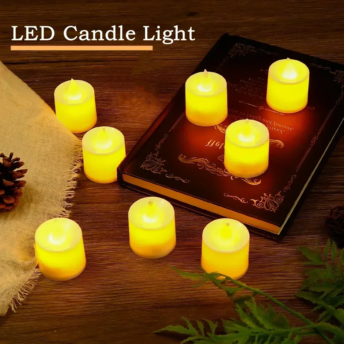 1-50Pcs Colorful Flickering Flame LED Candles Light Battery Powered Flameless Simulation Light For Wedding Christmas Home Decor