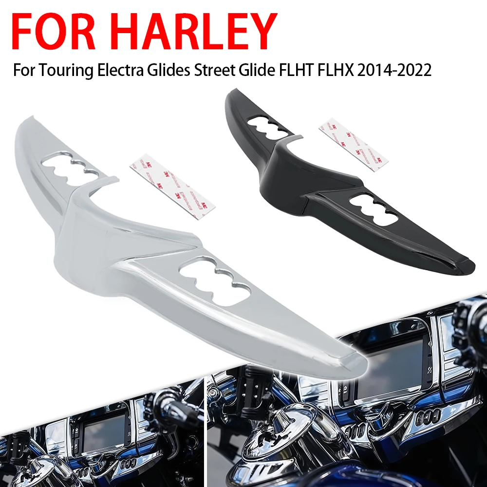 For Harley Touring Electra Glides Street Glide 2014-2022 Motorcycle Inner Fairing Tri-Line Gauge Stereo Switch Cover Accent Trim