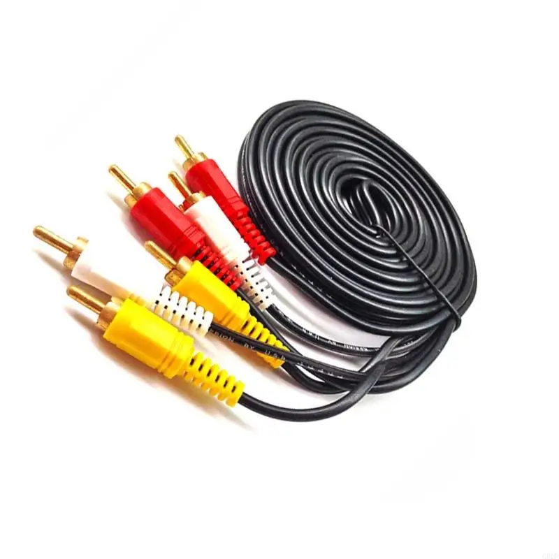 Cable blindado G8DF 3RCA a 3RCA para transmisión sonido y vídeo sin ruido