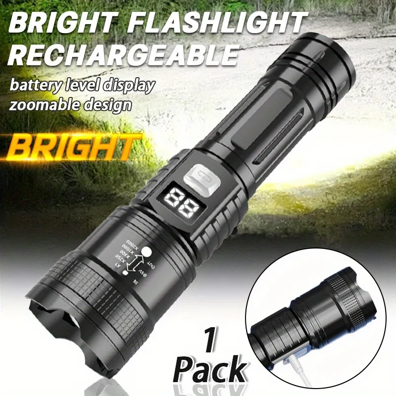 Ultra Bright LED Flashlight Strong Light Long Range Tactical Torch  High Power Flashlights Rechargeable Camping Fishing Lantern