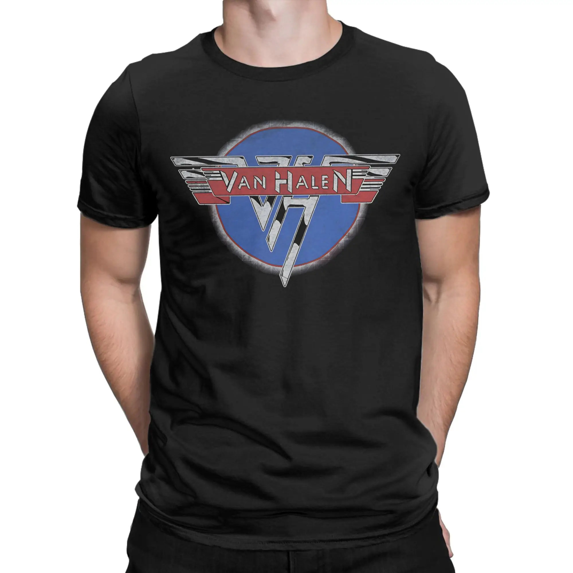 Van Halen Rock Music Band Logo  T Shirt Summer  100% Cotton T-Shirts For Men Printed Tee Shirt Short Sleeve Vintage Top Tees