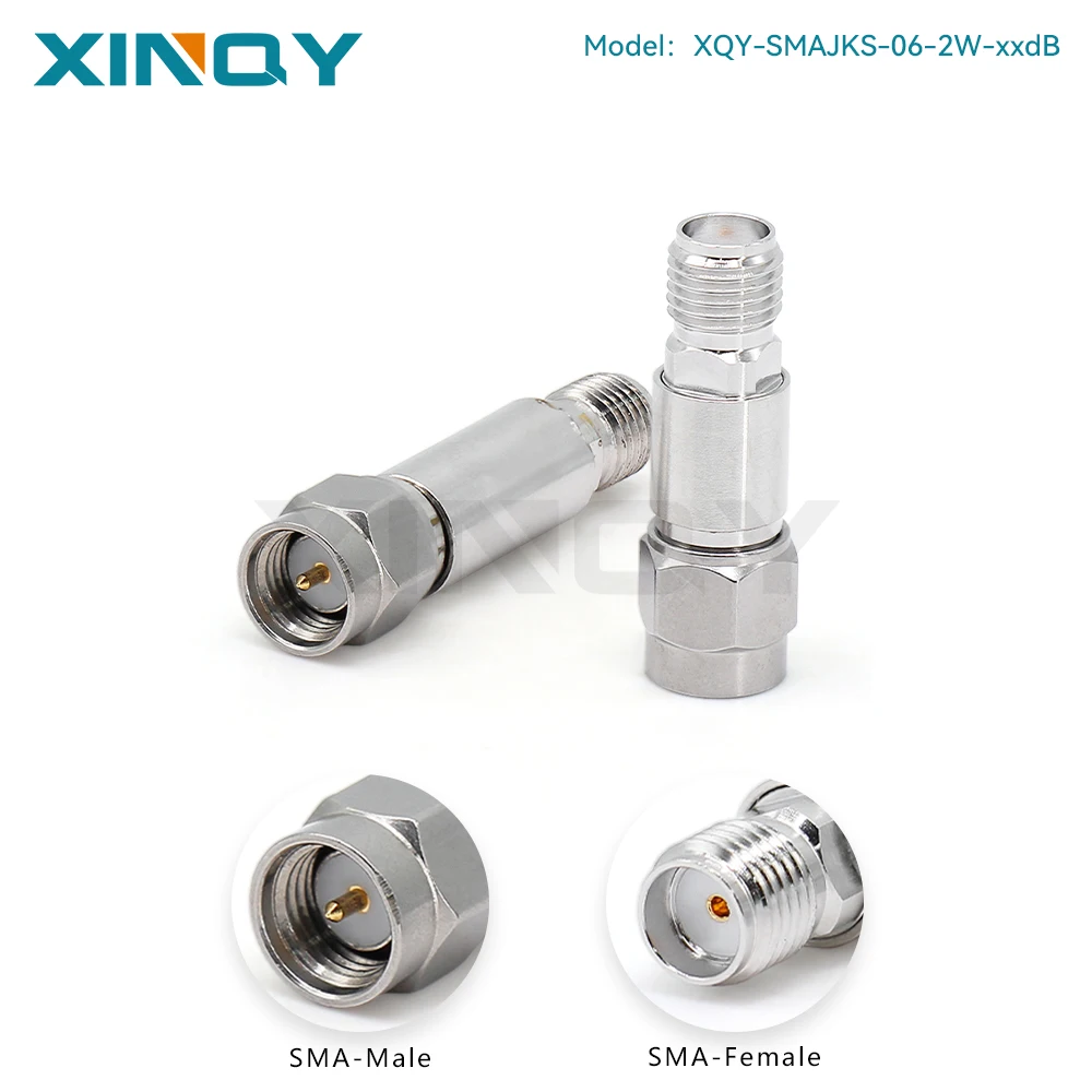XINQY 6G, 8G, 12G, 18G 2W RF attenuator 1/2/3/5/6/10/20dB SMA coaxial signal fixed attenuator head
