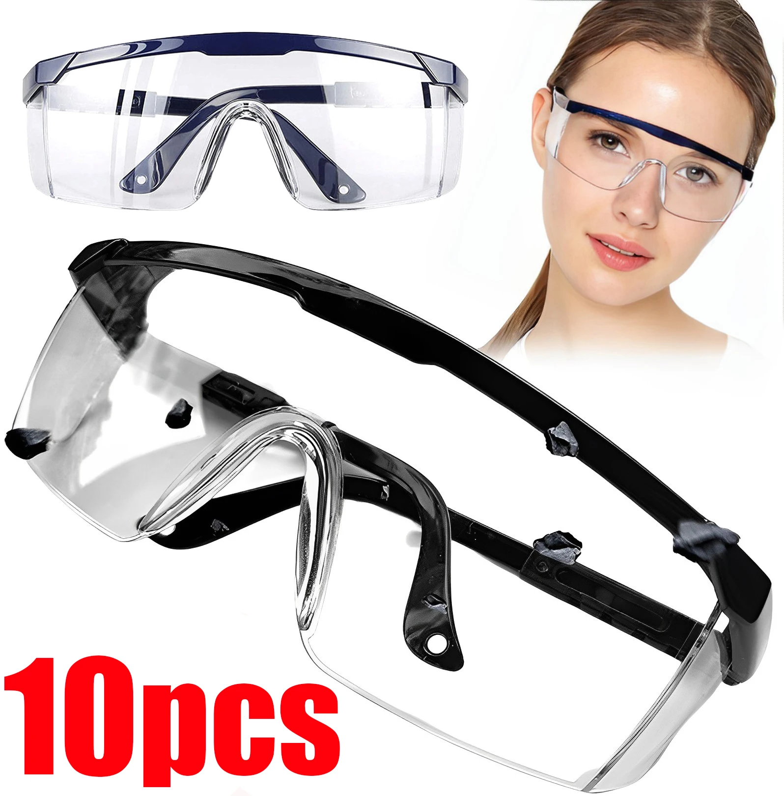 1/10pcs Anti-Splash Work Safety Glasses Eye Protecting Lab Goggles Protective Industrial Wind Dust Proof Goggles Cycling Glasse