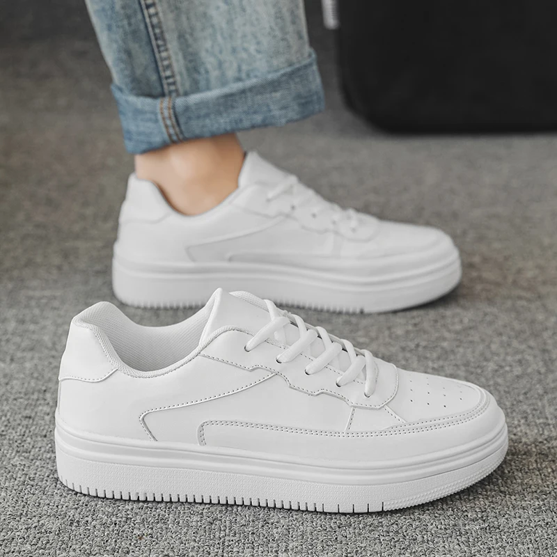 

Mens Board Shoes Sneakers Skate Shoes Casual Sports Shoes Classic Comfortable Breathable Trendy Cushioned White Shoes Large Size