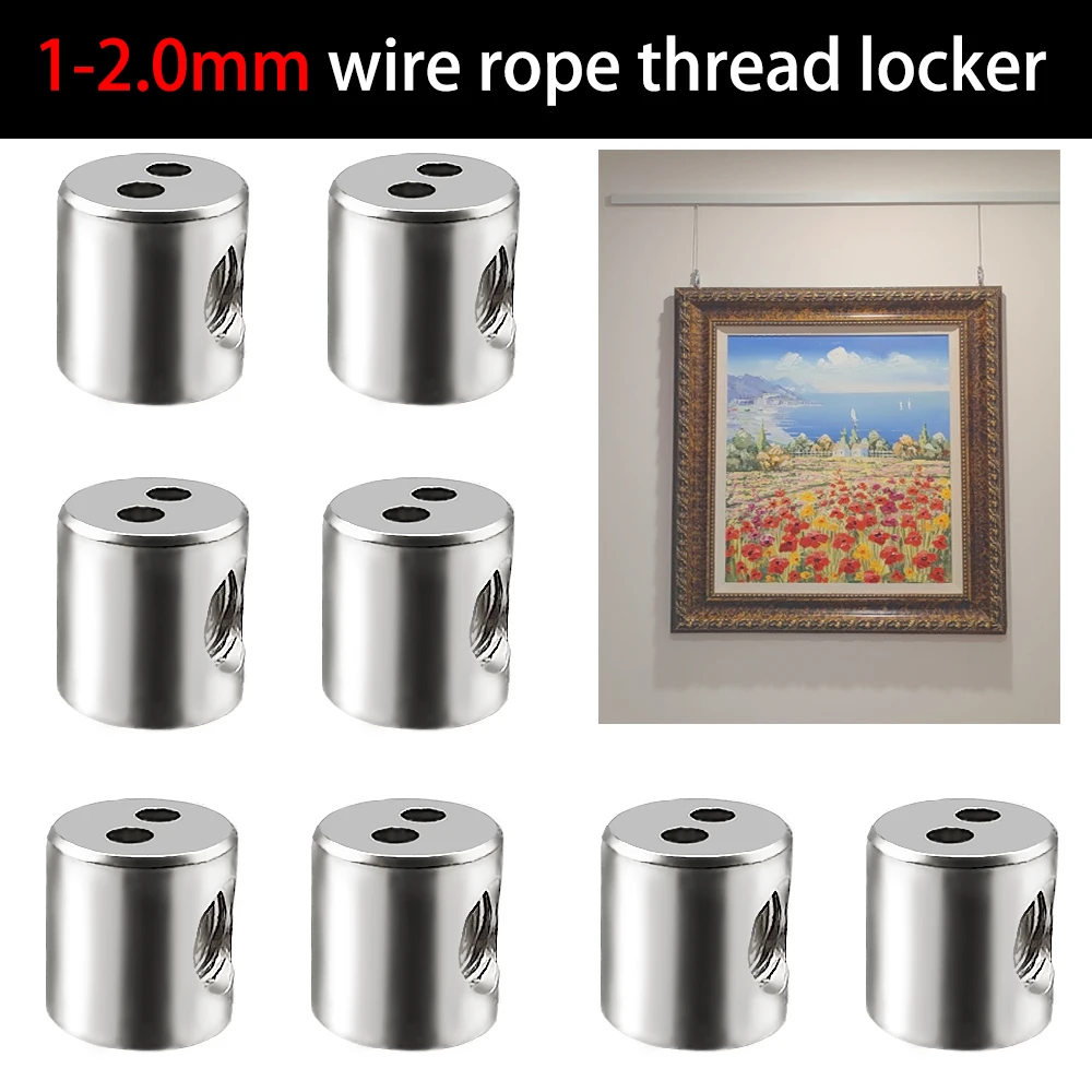 

For1-2mm Steel Wire Rope Cable Clamp Double Hole Threaded Lock Adjustable Suspension Line Clamp Cable Fixed Hardware Accessories