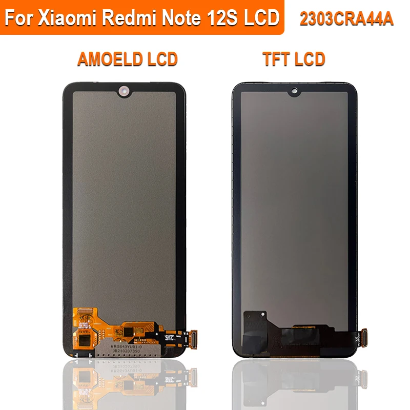 6.43\'\' Super AMOLED LCD For Xiaomi Redmi Note 12S LCD Touch Screen Digitizer Assembly For Redmi 2303CRA44A 23030RAC7Y 2303ERA42L