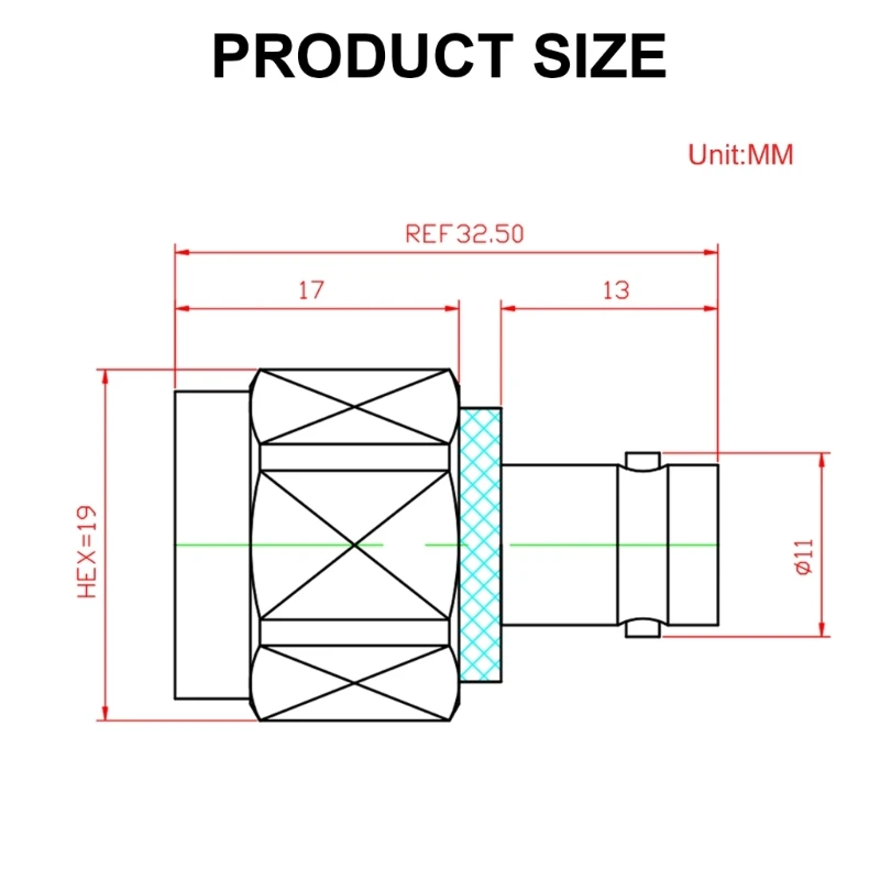 Q1W2 Bộ chuyển đổi RF Bộ chuyển đổi sang BNC cho đầu nối Nam sang BNC Nữ cho Ăng-ten