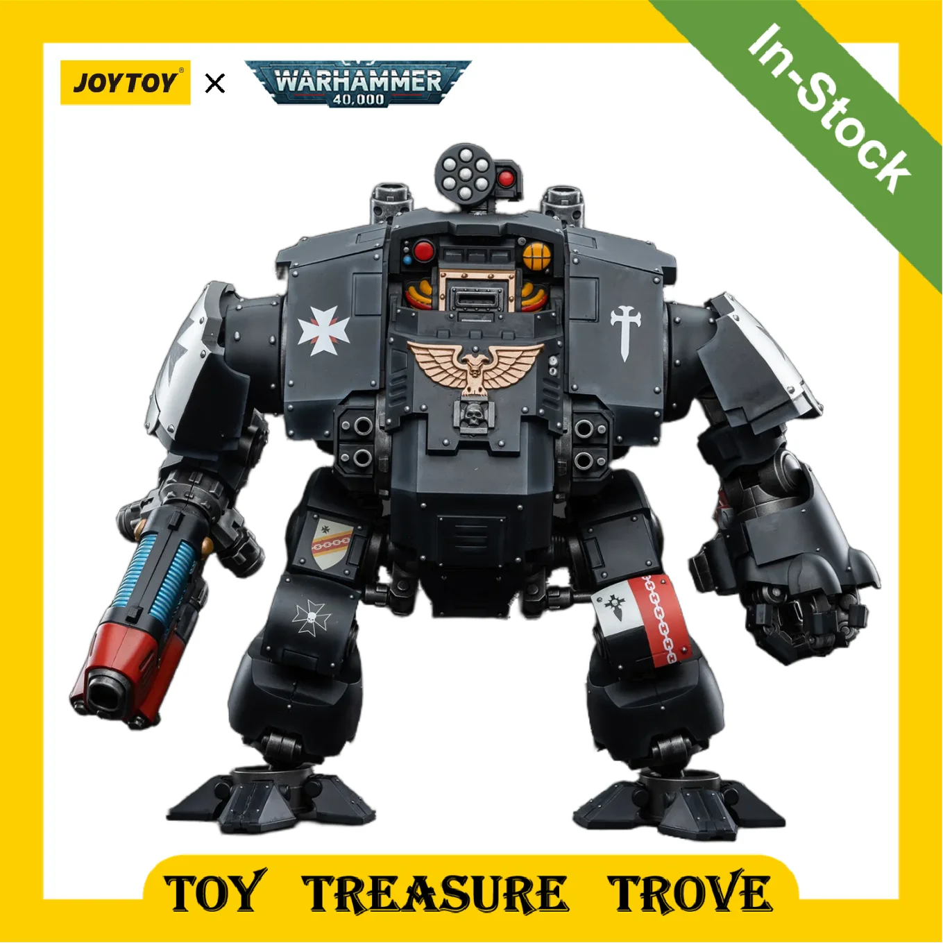 [IN STOCK] JOYTOY Warhammer Black Templars Redemptor Dreadnought 1:18 Collectible Figure Model with Weapons & Battle Armor