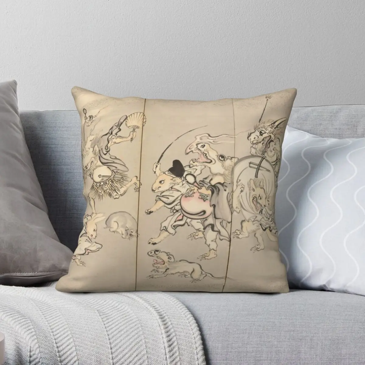 

Yokai Parade A Square Pillowcase Polyester Linen Velvet Creative Zip Decorative Pillow Case Home Cushion Cover