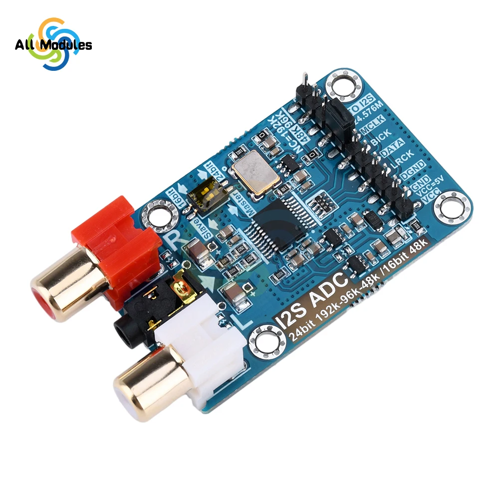 Diymore I2S ADC Audio I2S Capture Card Module Master-Slave Mode Development Board 24BIT 192K 96K 48K