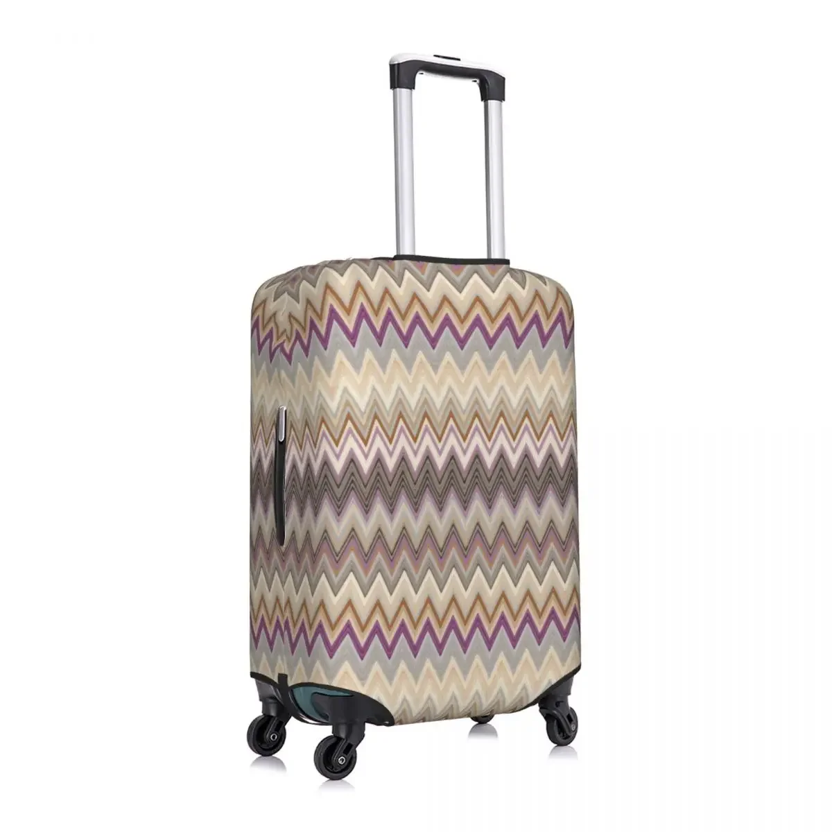 Custom Modern Zig Zag Geometric Art Luggage Cover Protector Cute Bohemian Travel Suitcase Covers for 18-32 Inch