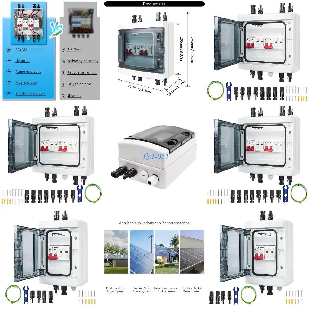 

E15A Solar photovoltaic Combiner Box Waterproof Enclosure With Circuits breaker