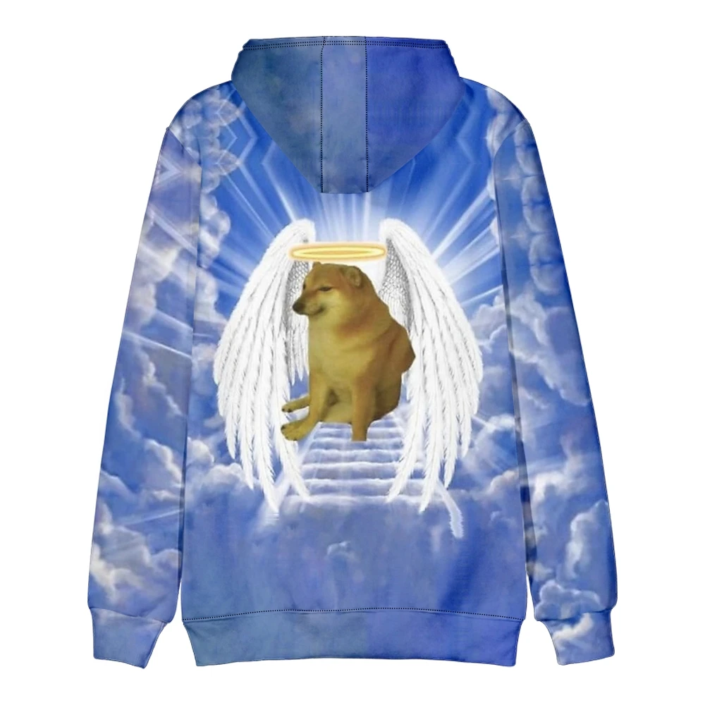 Cheems Hoodie Balltze Shiba Inu Dog Rip Long Sleeve Women Men Hooded Sweatshirt 2023 Rest in Peace 3D Clothes