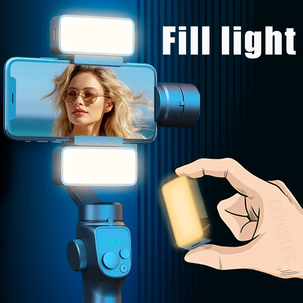 

Magnetic Portable Mini Selfie Fill Light Adjustable Lighting Rechargeable Portable Led Video Light For Tiktok Camera Mobile IPad