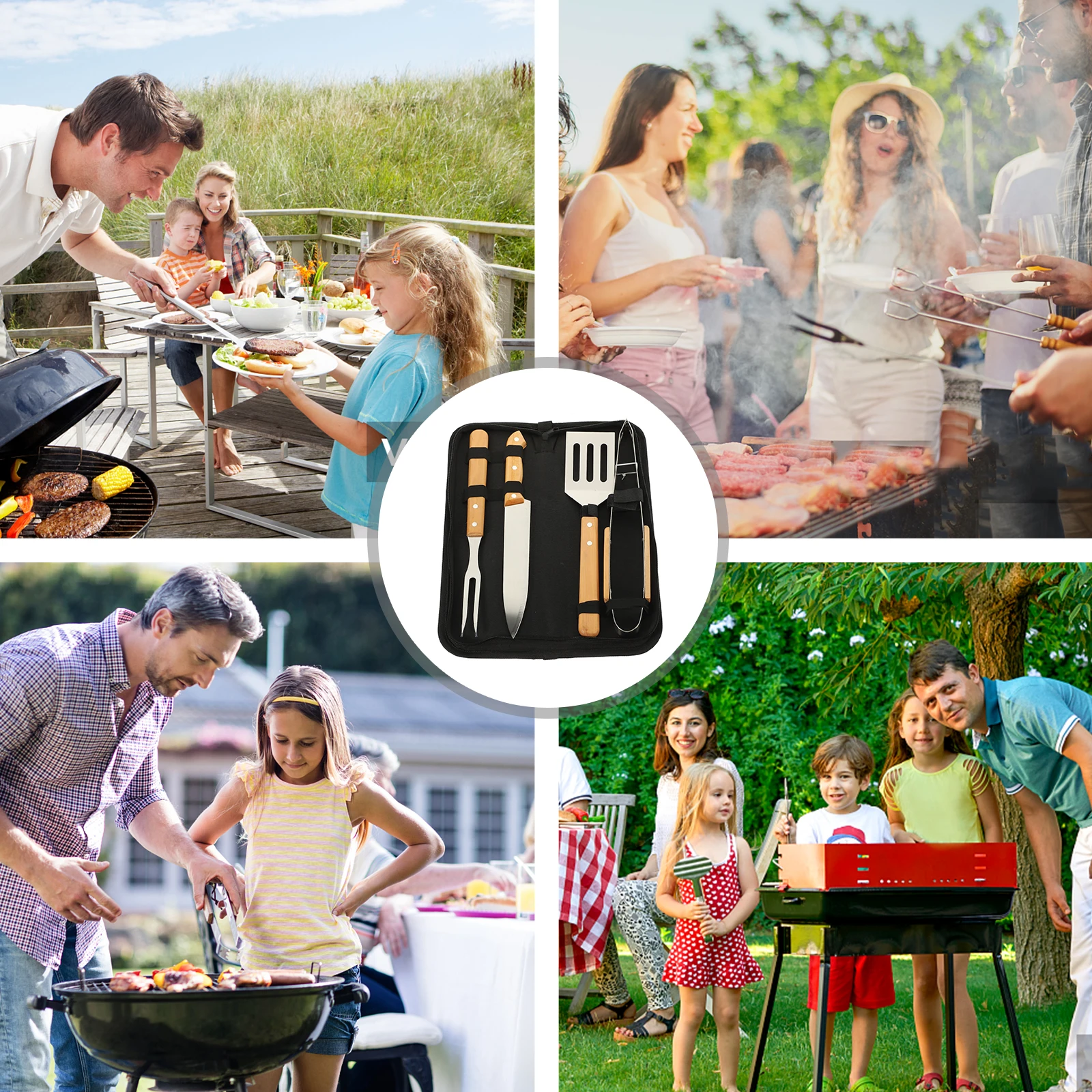 

Portable Baking Utensil Set Barbecue Tools Cooking Utensils Tongs Stainless Steel Camping Grill Grilling Accessories